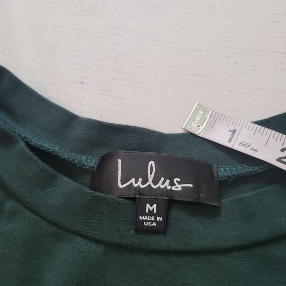 Lulus Size M Hunter Green Long Sleeve Mini Dress Babydoll Soft Romantic - Picture 10 of 10